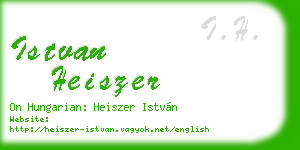 istvan heiszer business card